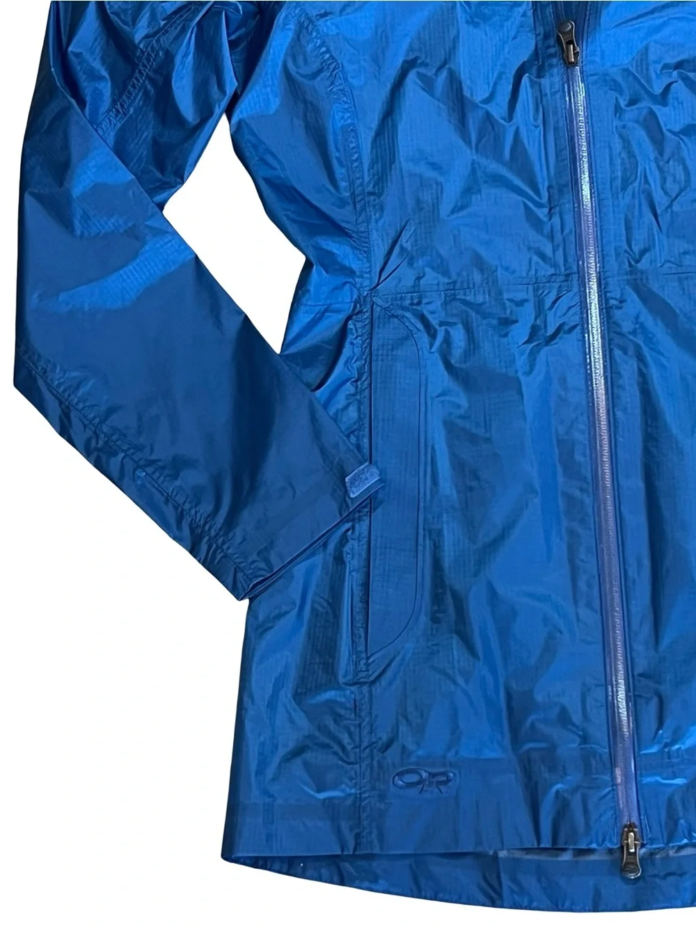 Outdoor Research Women’s Sz S Blue Jacket Helium Traveler Lightweight Hooded